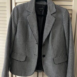 Talbots black & white tweed blazer, Sz 10